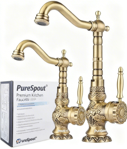 PureSpout® Enchanted Cascading Kitchen Faucet – Turn Your Sink Into a Mini Waterfall Wonderland | 360° Swivel, Splash-Free, Eco-Smart Cold-Hot Tap
